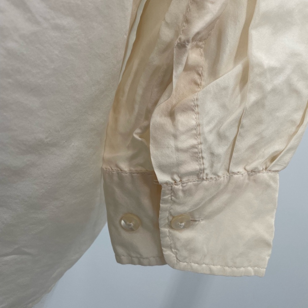 Vintage Bogari Cream Silk Button-Up Shirt Size M - Picture 3 of 5